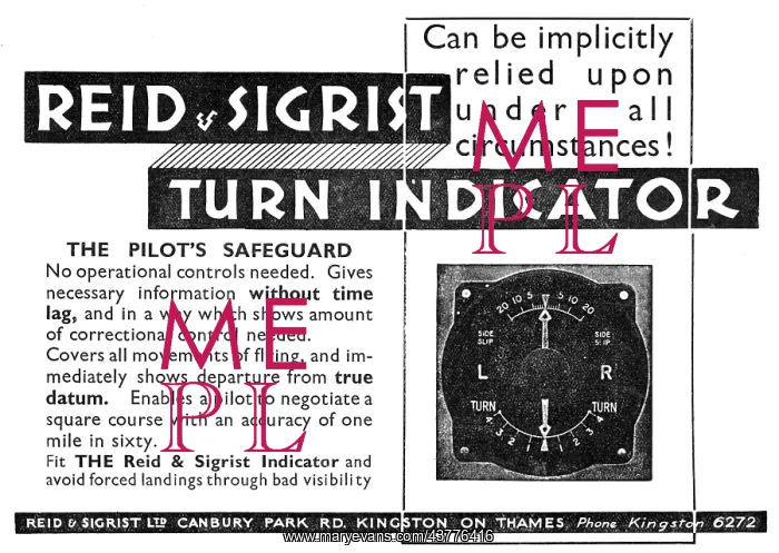 : Reid & Sigrist Turn Indicator : Reid & Sigrist Turn Indicator