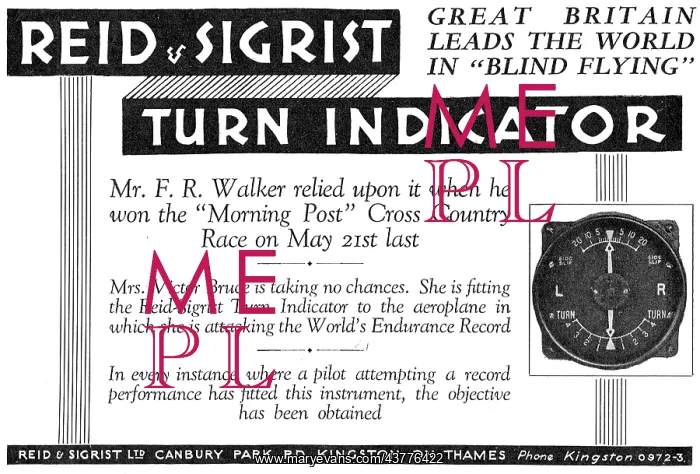 : Reid & Sigrist Turn Indicator : Reid & Sigrist Turn Indicator