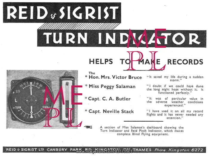: Reid & Sigrist Turn Indicator Helps To Make Records : Reid & Sigrist Turn Indicator Helps To Make Records