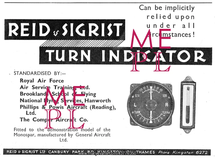 : The Reid & Sigrist Turn Indicator Can Be Relied On : The Reid & Sigrist Turn Indicator Can Be Relied On