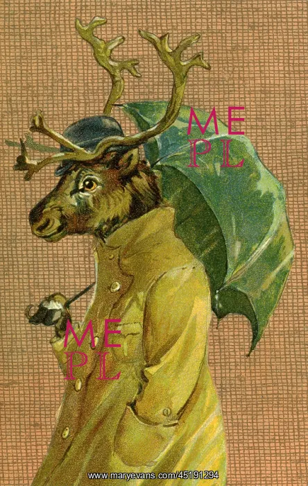 : Reindeer with brolly by g h Thompson : Reindeer with brolly by g h Thompson