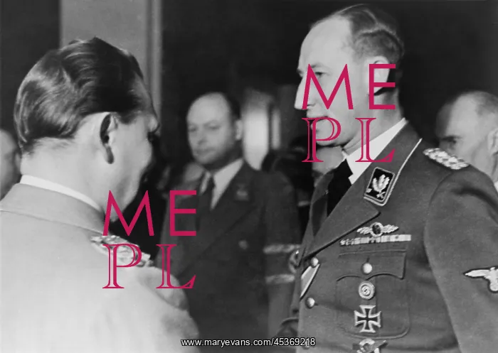 : Reinhard Heydrich speaking with Hermann Goering : Reinhard Heydrich speaking with Hermann Goering