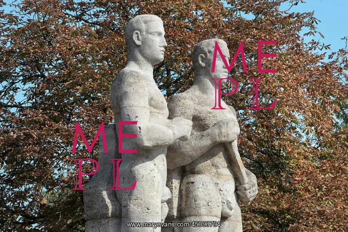 : Relay runners statue, Olympiapark Berlin, Berlin, Germany : Relay runners statue, Olympiapark Berlin, Berlin, Germany