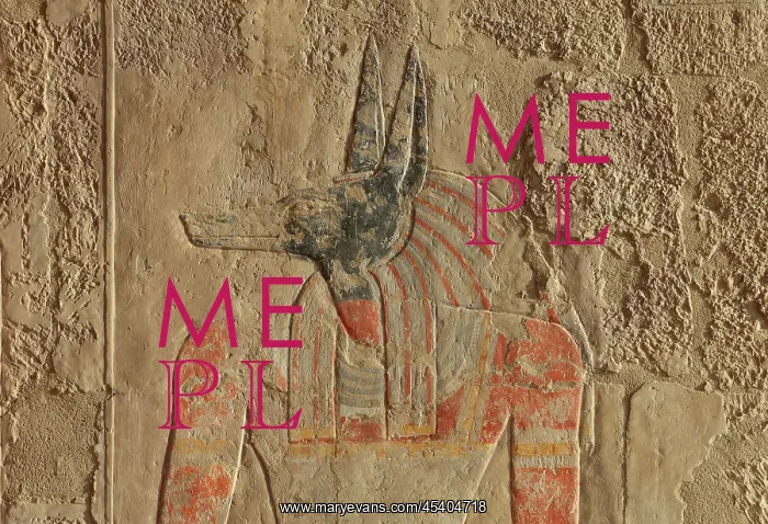 : Relief, Anubis shrine, Temple of Hatshepsut : Relief, Anubis shrine, Temple of Hatshepsut