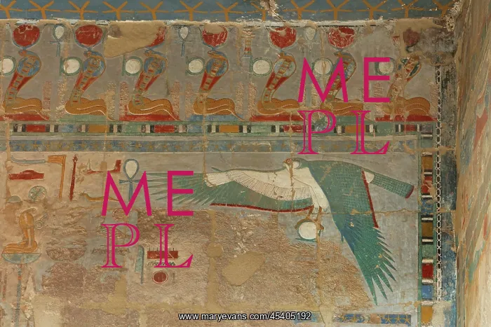 : Relief, Anubis shrine, Temple of Hatshepsut : Relief, Anubis shrine, Temple of Hatshepsut