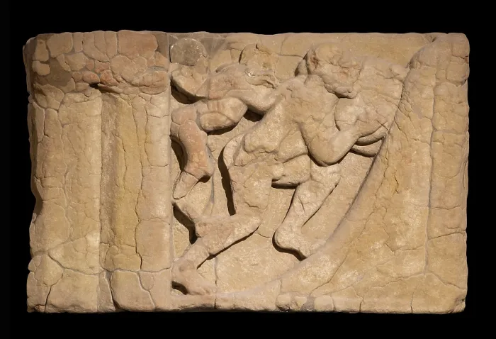 : Relief, Archaeology Museum, Paestum, Campania, Italy : Relief, Archaeology Museum, Paestum, Campania, Italy