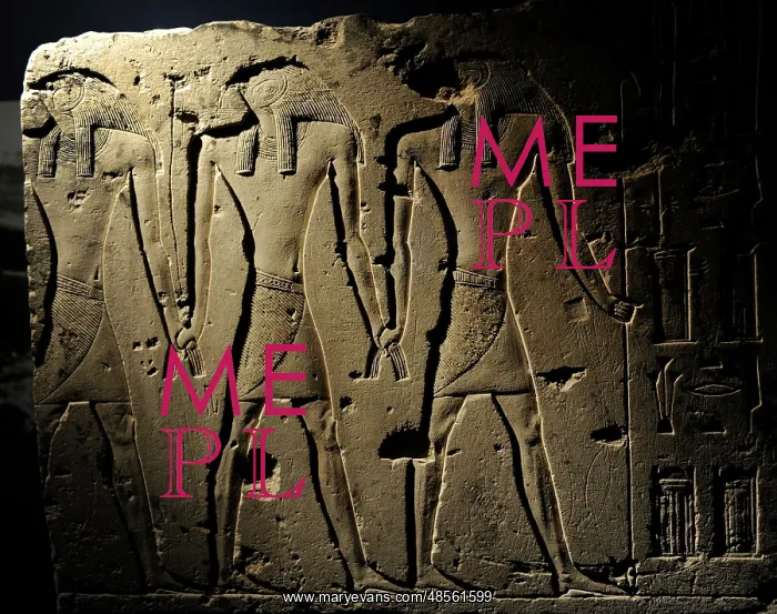 : Relief depicting a falcon-headed gods, regarded as the origi : Relief depicting a falcon-headed gods, regarded as the origi