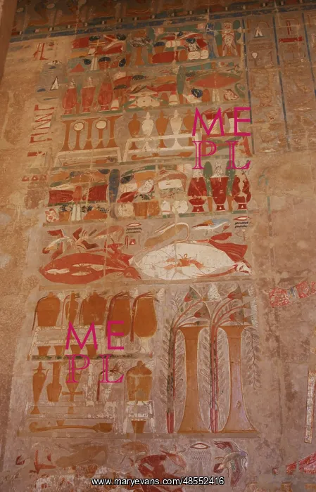  : Relief depicting offering table. Temple of Hatshepsut. Deir