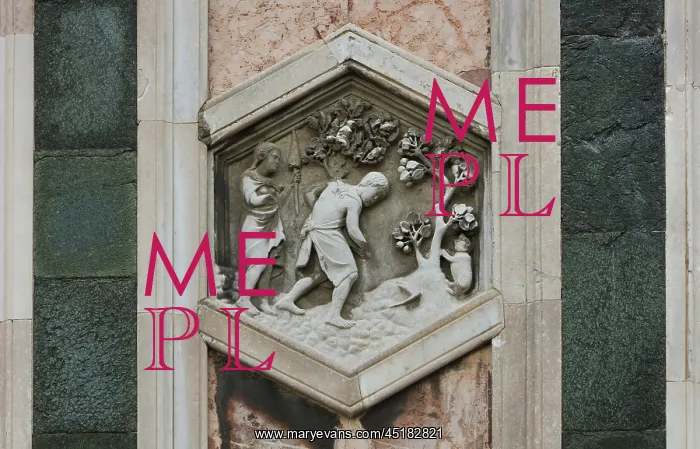 : Relief, Giotto's campanile, Florence, Tuscany, Italy : Relief, Giotto's campanile, Florence, Tuscany, Italy