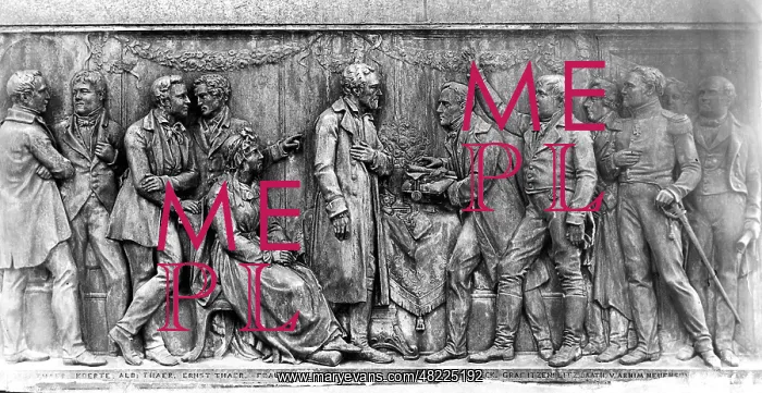 : Relief image of the monument to Albrecht von Thaer, founder : Relief image of the monument to Albrecht von Thaer, founder