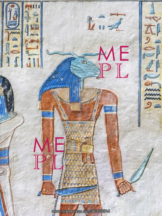 : Relief, Tomb of Amenherkhepshef, Valley of the Queens : Relief, Tomb of Amenherkhepshef, Valley of the Queens