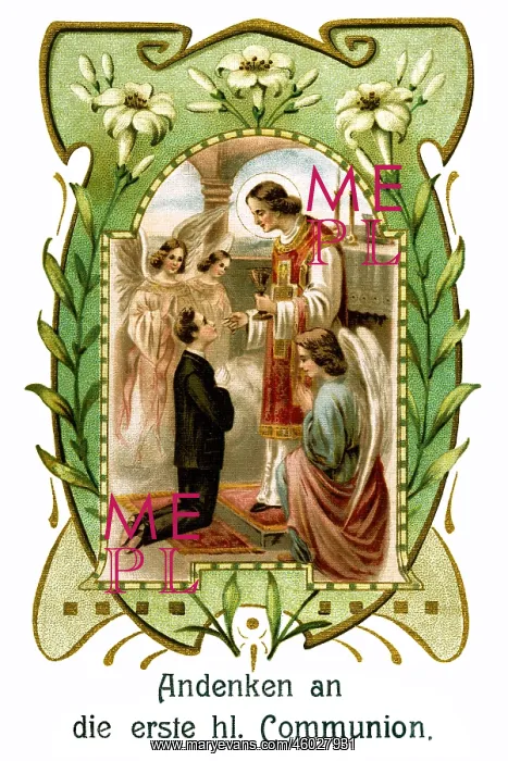 : religion, Christianity, first communion, lithograph : religion, Christianity, first communion, lithograph