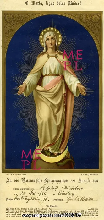 : religion, christianity, Virgin Mary, colour lithograph : religion, christianity, Virgin Mary, colour lithograph