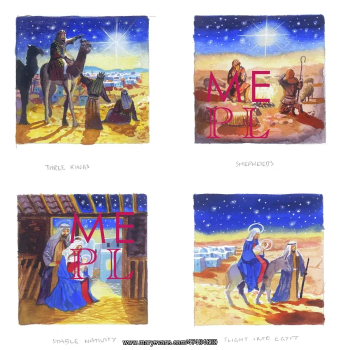 : Four Religious Christmas gift tags : Four Religious Christmas gift tags