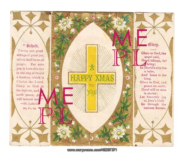 : Religious design inside a Christmas card : Religious design inside a Christmas card