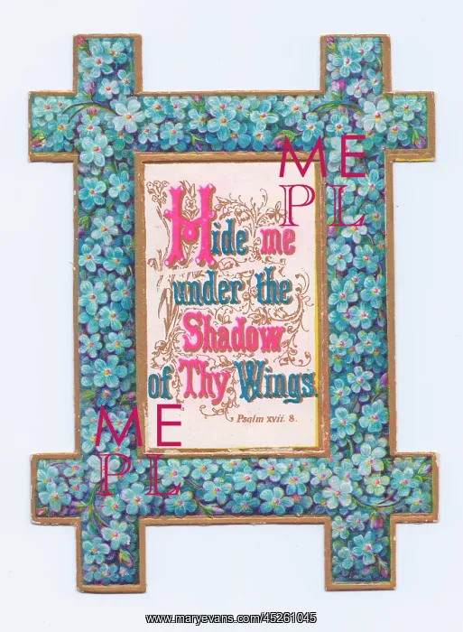 : Religious quotation on a frame-shaped greetings card : Religious quotation on a frame-shaped greetings card
