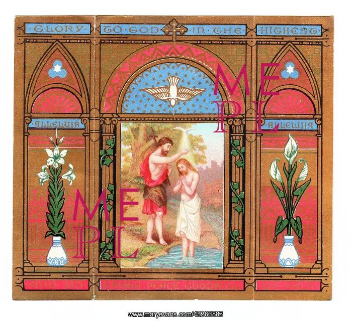 : Religious scene on a devotional Christmas card : Religious scene on a devotional Christmas card