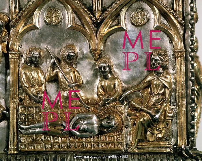 : Reliquary casket of Saint Cucuphas. Wooden gilded silver. 14 : Reliquary casket of Saint Cucuphas. Wooden gilded silver. 14
