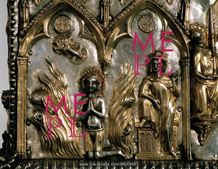 : Reliquary casket of Saint Cucuphas. Wooden gilded silver. 14 : Reliquary casket of Saint Cucuphas. Wooden gilded silver. 14