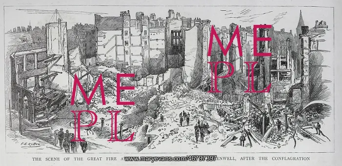 : Remains of Charterhouse Buildings after a Fire : Remains of Charterhouse Buildings after a Fire