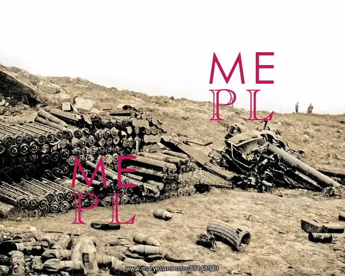 : Remains of German gun and ammunition, WW1 : Remains of German gun and ammunition, WW1