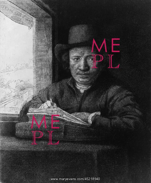 : Rembrandt van Rijn, self portrait etching : Rembrandt van Rijn, self portrait etching