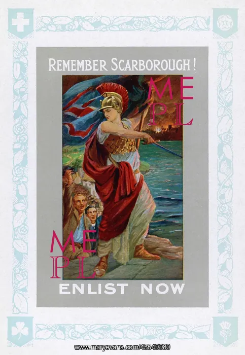 : Remember Scarborough WWI Britannia poster : Remember Scarborough WWI Britannia poster