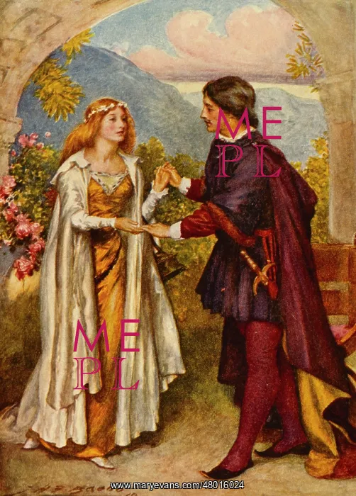 : A Renaissance couple holding hands : A Renaissance couple holding hands