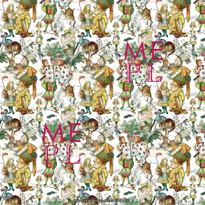 : Repeating Pattern - Alice in Wonderland characters : Repeating Pattern - Alice in Wonderland characters
