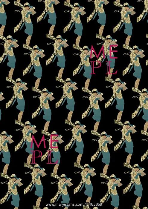 : Repeating Pattern - Art Deco Woman : Repeating Pattern - Art Deco Woman