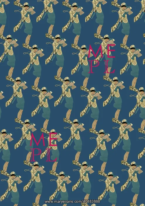 : Repeating Pattern - Art Deco Woman : Repeating Pattern - Art Deco Woman