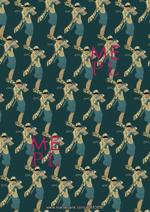 : Repeating Pattern - Art Deco Woman : Repeating Pattern - Art Deco Woman