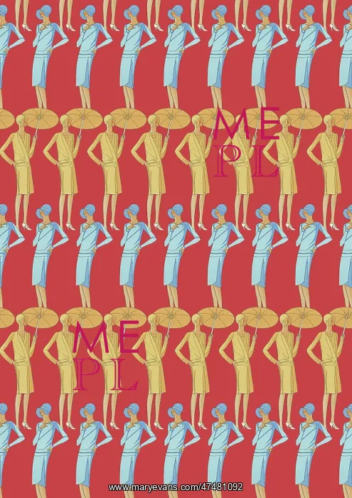 : Repeating Pattern - Art Deco Women : Repeating Pattern - Art Deco Women