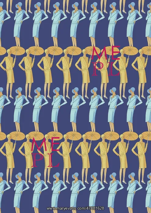 : Repeating Pattern - Art Deco Women : Repeating Pattern - Art Deco Women