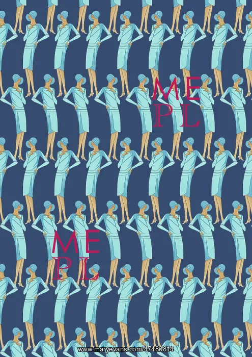 : Repeating Pattern - Art Deco Women : Repeating Pattern - Art Deco Women
