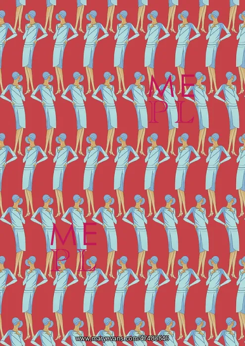: Repeating Pattern - Art Deco Women : Repeating Pattern - Art Deco Women