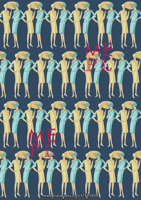 : Repeating Pattern - Art Deco Women : Repeating Pattern - Art Deco Women