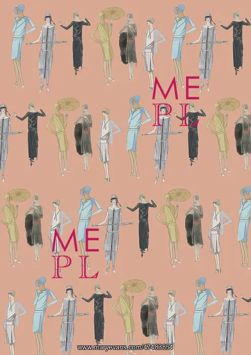 : Repeating Pattern - Art Deco Women : Repeating Pattern - Art Deco Women