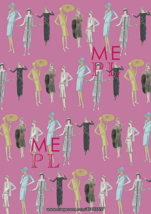 : Repeating Pattern - Art Deco Women : Repeating Pattern - Art Deco Women