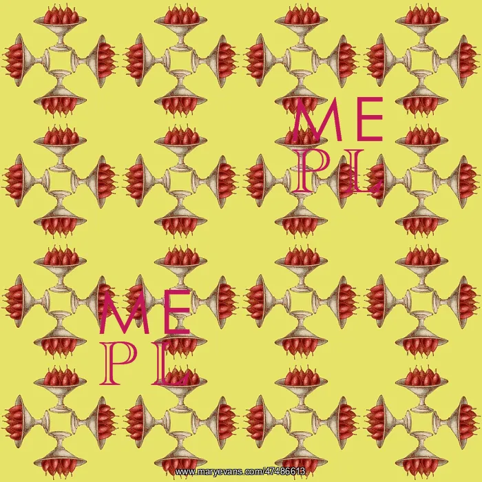 : Repeating Pattern - Bowl of Pears - mirrored (yellow) : Repeating Pattern - Bowl of Pears - mirrored (yellow)