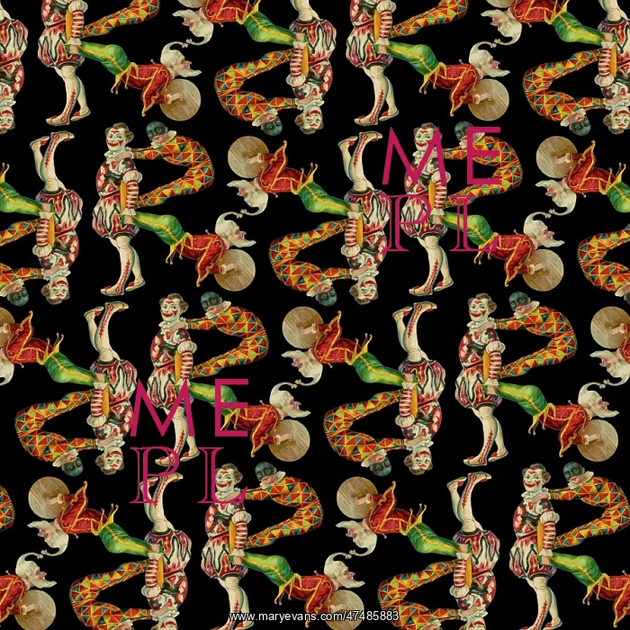 : Repeating Pattern - circus clowns perform balancing act : Repeating Pattern - circus clowns perform balancing act