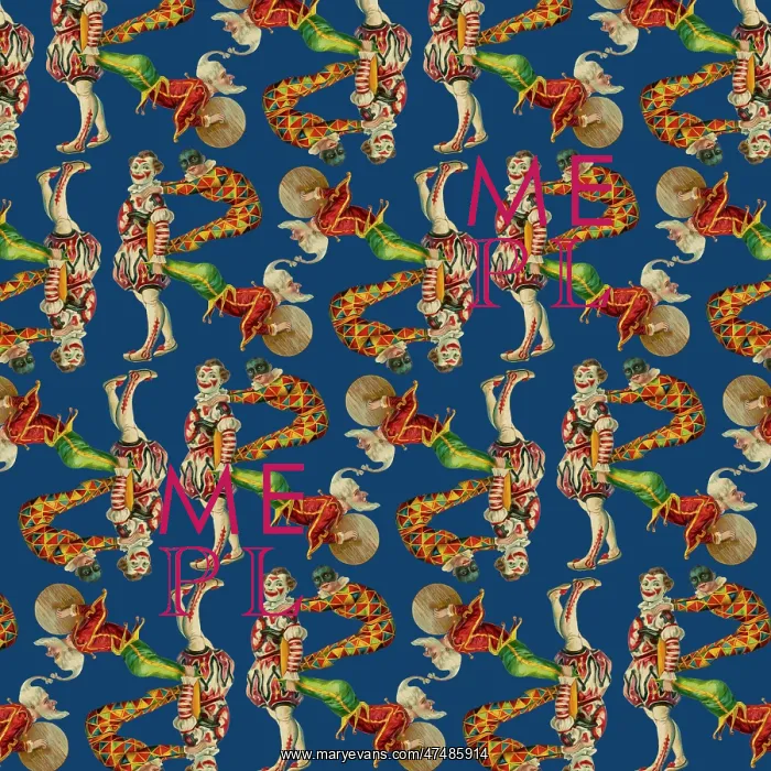 : Repeating Pattern - circus clowns perform balancing act : Repeating Pattern - circus clowns perform balancing act