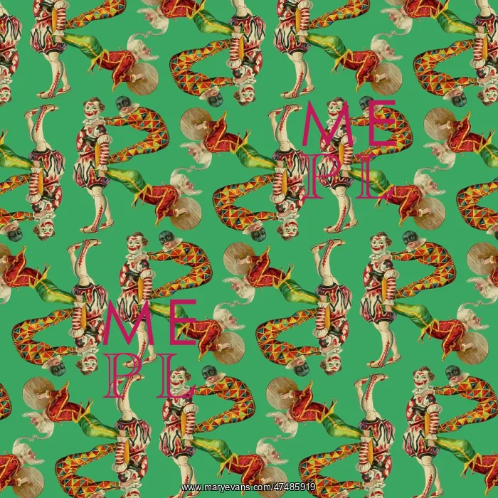 : Repeating Pattern - circus clowns perform balancing act : Repeating Pattern - circus clowns perform balancing act