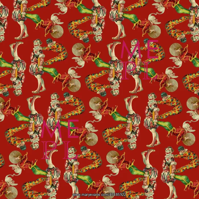 : Repeating Pattern - circus clowns perform balancing act : Repeating Pattern - circus clowns perform balancing act