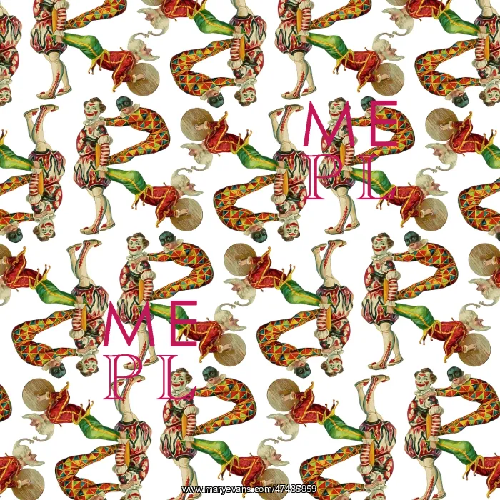 : Repeating Pattern - circus clowns perform balancing act : Repeating Pattern - circus clowns perform balancing act
