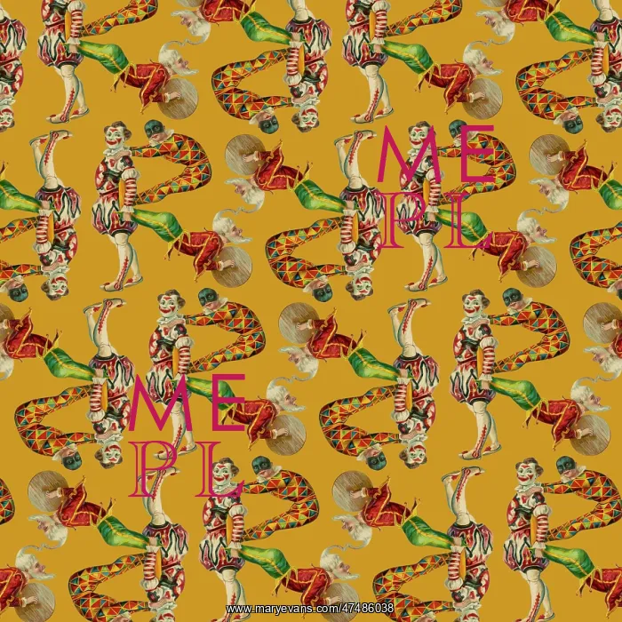 : Repeating Pattern - circus clowns perform balancing act : Repeating Pattern - circus clowns perform balancing act