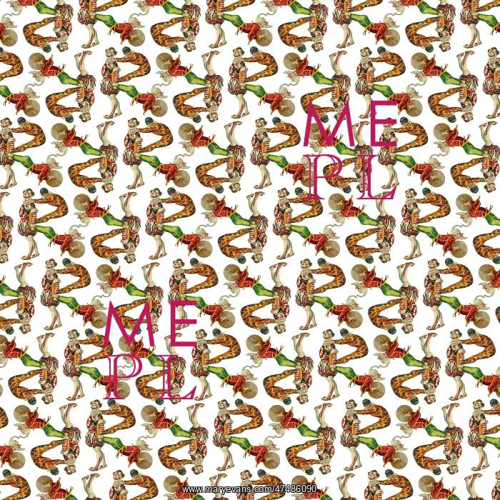 : Repeating Pattern - circus clowns perform balancing act : Repeating Pattern - circus clowns perform balancing act