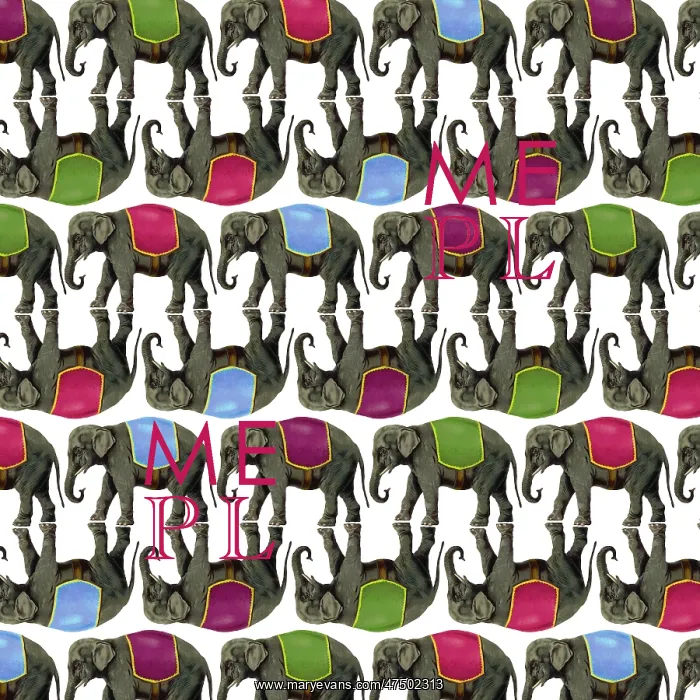 : Repeating Pattern - Elephants : Repeating Pattern - Elephants