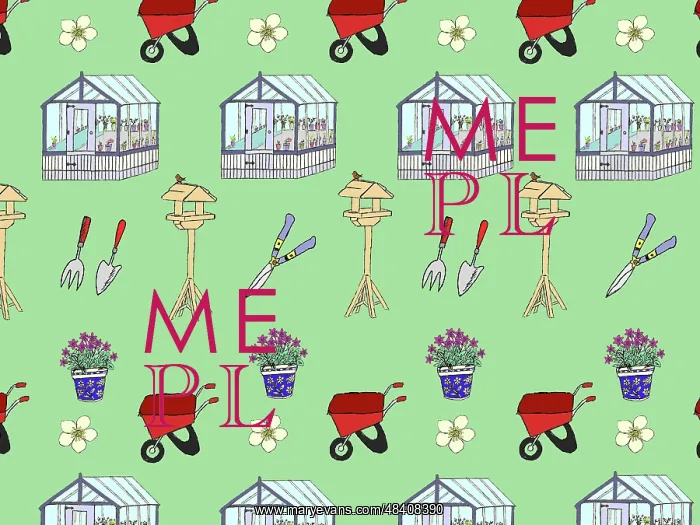 : Repeating pattern of Gardening equipment : Repeating pattern of Gardening equipment