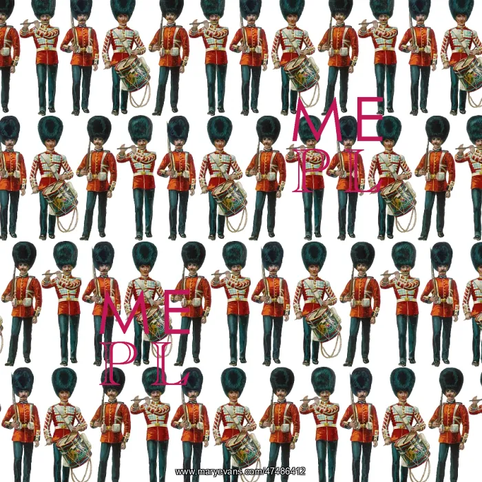 : Repeating Pattern - guardsmen, white : Repeating Pattern - guardsmen, white